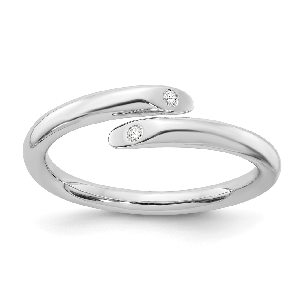 925 Sterling Silver Rhodium-plated Diamond Ring